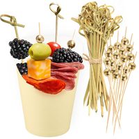 Ivory Paper Charcuterie Cups with Cocktail Picks, 14 oz, 50 + 200 pcs — photo 1
