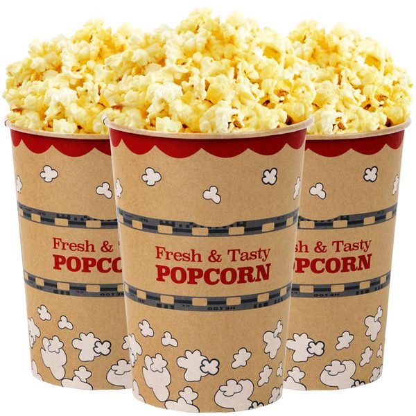 Kraft Paper Popcorn Buckets, 46 oz, Pack of 25