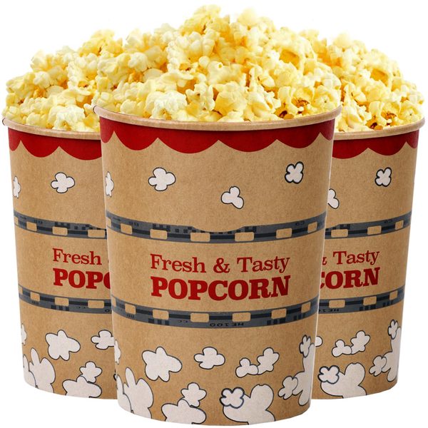 Kraft Paper Popcorn Buckets, 32 oz, Pack of 25