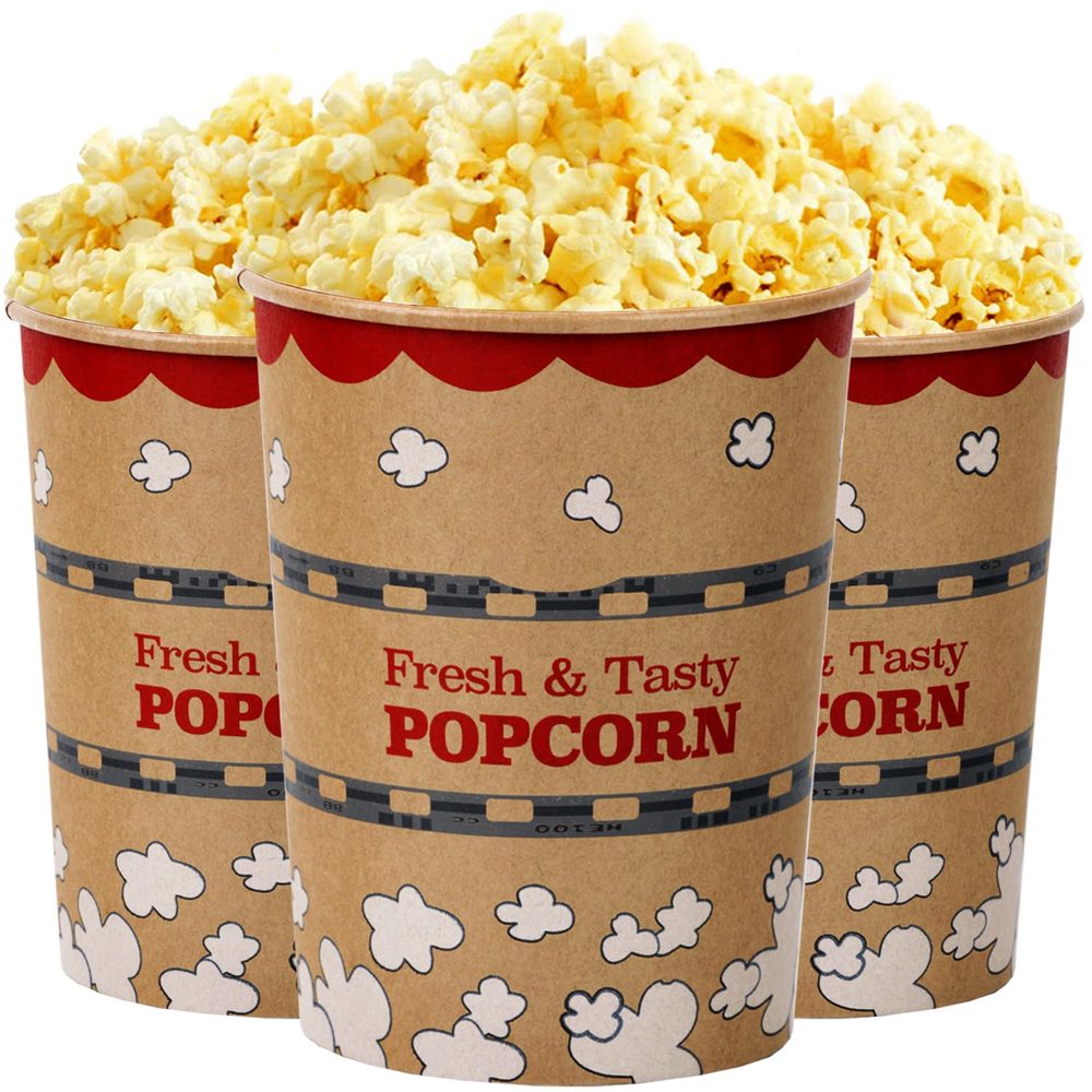 Kraft Paper Popcorn Buckets, 32 oz, Pack of 25