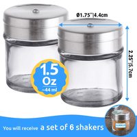 Glass Spice Shakers with Adjustable Lid, 1.5 oz, Pack of 6 — photo 2