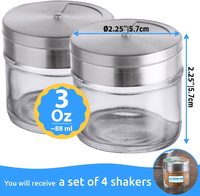Glass Spice Shakers with Adjustable Lid, 3 oz, Pack of 4 — photo 2