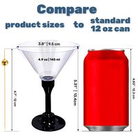 Clear Plastic Martini Glasses & Dessert Cups 4.9 oz + Cocktail Picks, 50 + 100 pcs — photo 2