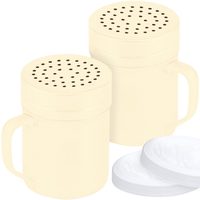 Red Stainless Steel Dredge Shakers with Handle, Medium Holes, 10 oz, Pack of 2 — photo 1