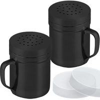 Black Stainless Steel Dredge Shakers with Handle, Medium Holes, 6 oz, Pack of 2 — photo 1