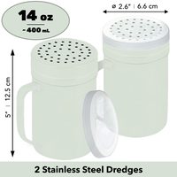 Sage Stainless Steel Dredge Shakers with Handle, Medium Holes, 14 oz, Pack of 2 — photo 2