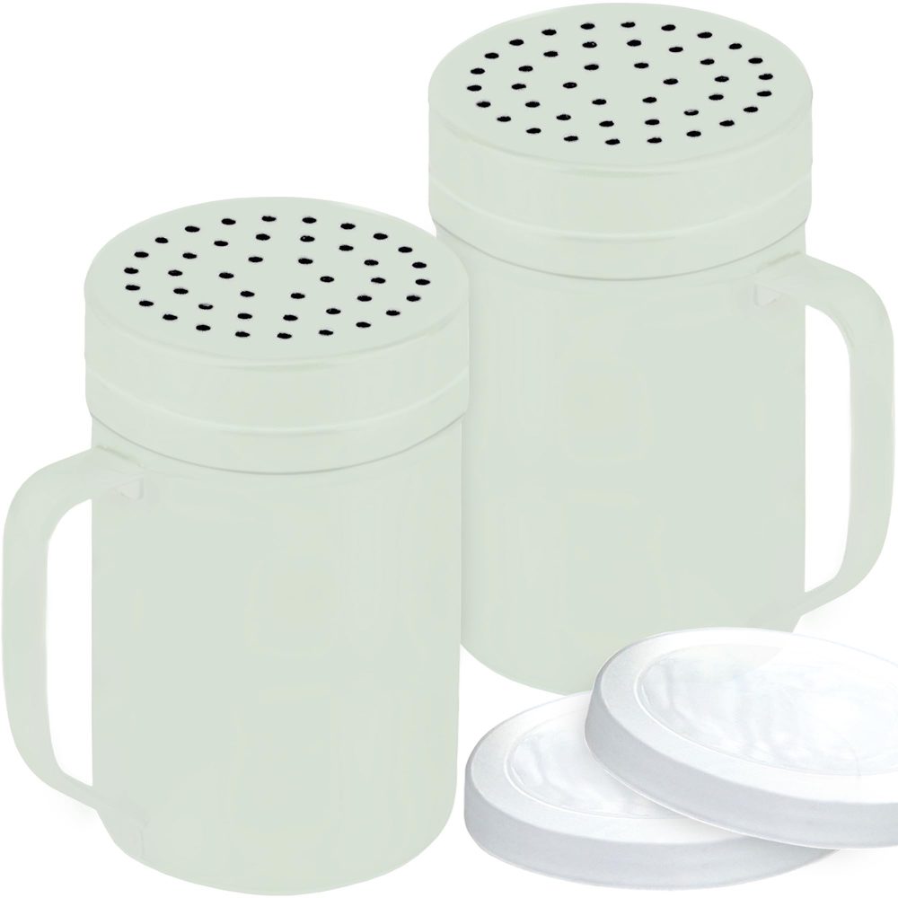 Sage Stainless Steel Dredge Shakers with Handle, Medium Holes, 14 oz, Pack of 2