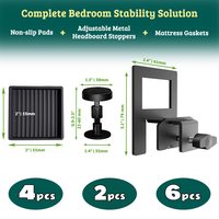 Metal Screw-in Bed Stoppers + Non-Slip Leg Pads + Mattress Gaskets, 2 + 4 + 6 pcs — photo 2