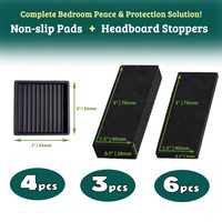 Black EVA Foam Headboard Bumpers + Non-Slip Bed Feet Pads 2 in, 9 + 4 pcs — photo 2