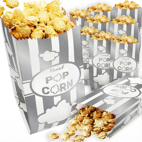 Metallic Silver Paper Popcorn Bags, 1 oz, Pack of 100