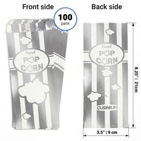 Metallic Silver Paper Popcorn Bags, 1 oz, Pack of 100 — photo 2