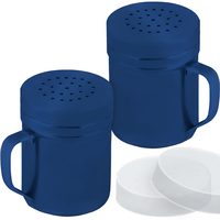 Navy Blue Stainless Steel Dredge Shakers with Handle, Medium Holes, 6 oz, Pack of 2 — photo 1