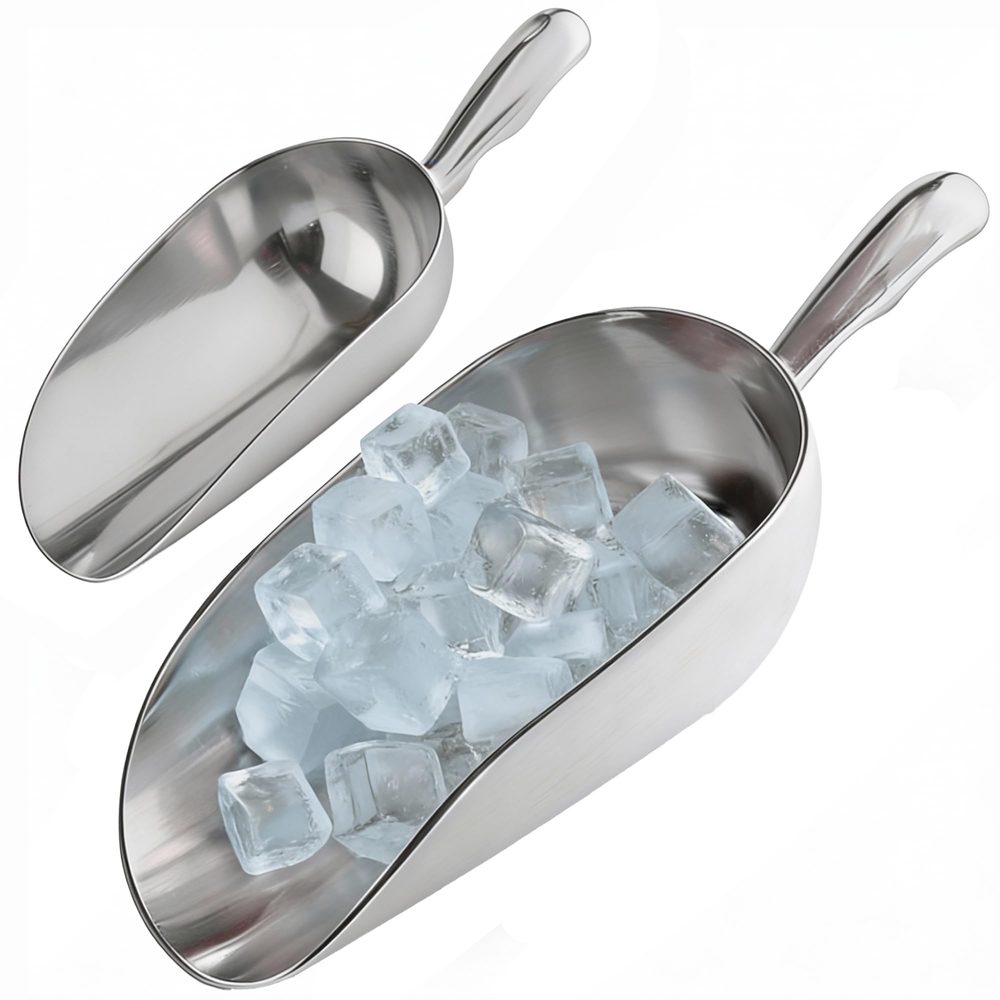 Aluminum Ice Scoops, 24 + 85 oz, Set of 2