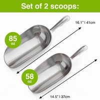 Aluminum Ice Scoops, 58 + 85 oz, Set of 2 — photo 2