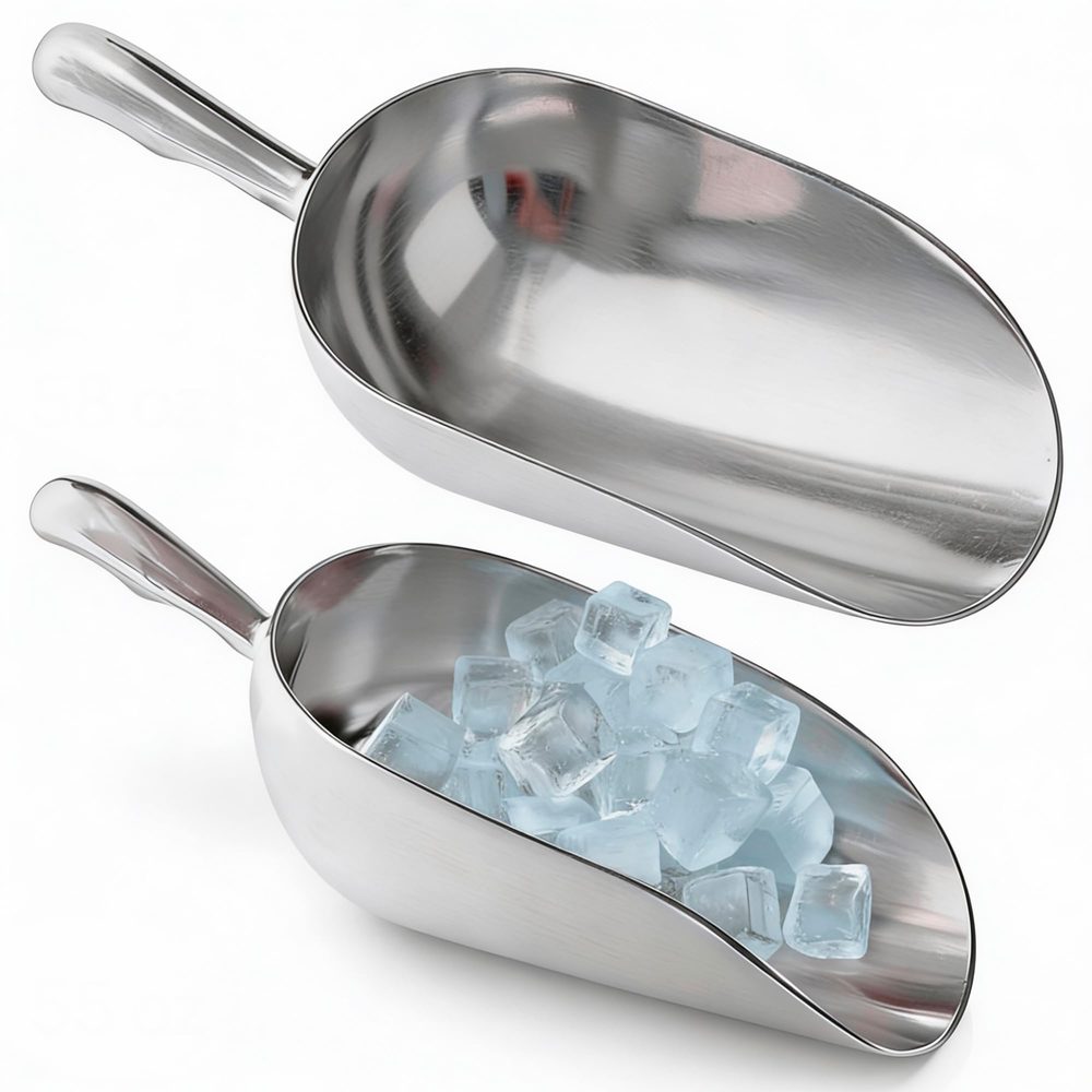 Aluminum Ice Scoops, 58 + 85 oz, Set of 2